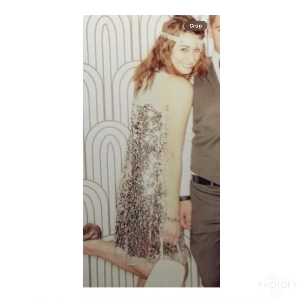 Vintage 100% Silk sequence Mini Dress - Picture 6 of 7